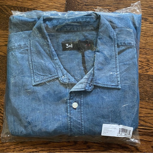 3x1 NYC Oversized Classic L/S Denim Shirt Sz XS *NWT* - Picture 10 of 10
